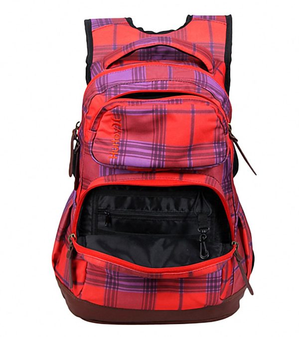 Hurley Women s Red Plaid Sync Backpack For Discount - Image 4