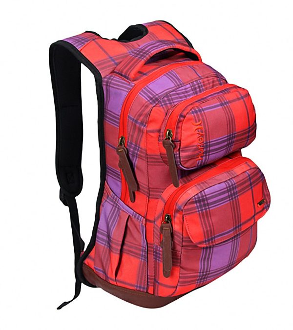 Hurley Women s Red Plaid Sync Backpack For Discount - Image 3
